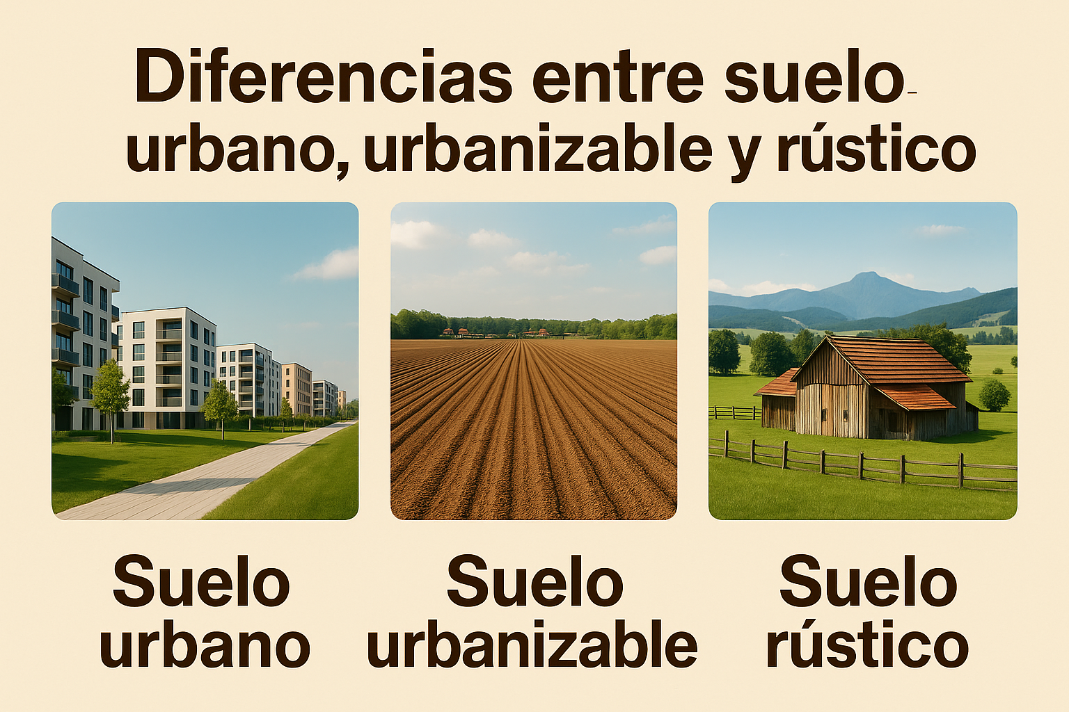 Diferencias entre suelo urbano, urbanizable y rústico