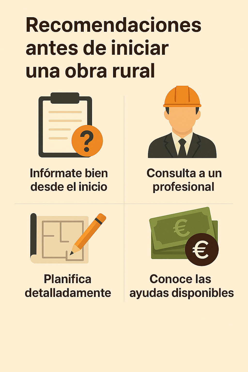Recomendaciones antes de iniciar una obra en suelo rural