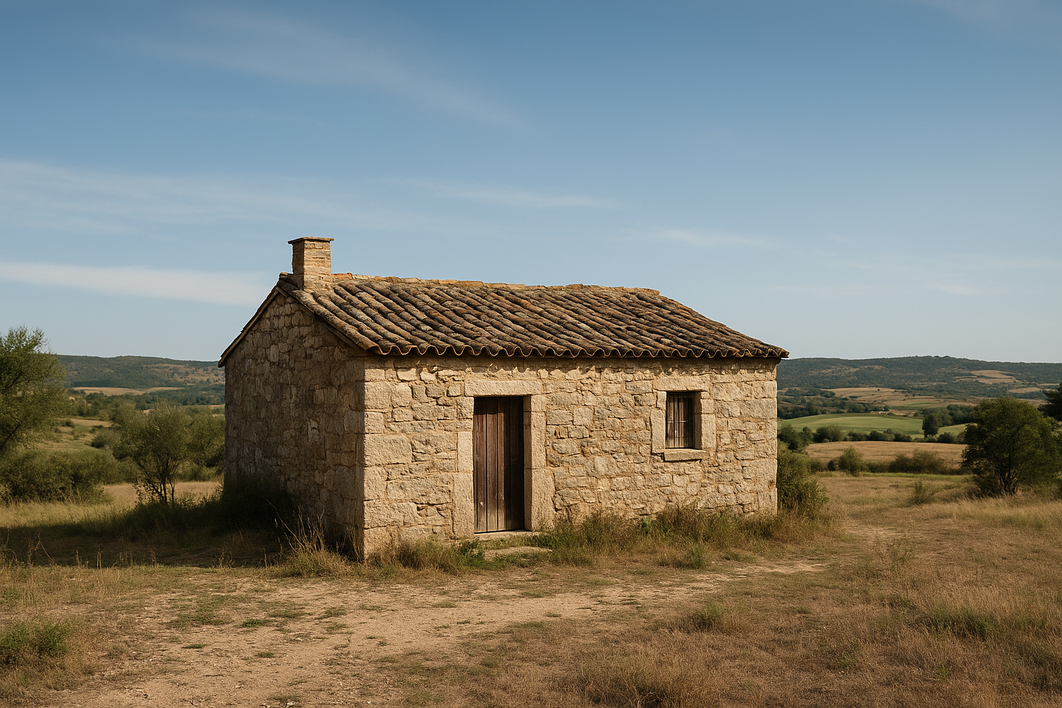 Ejemplo de construcción antigua en terreno rústico antes de su legalización Construcción antigua en suelo rural pendiente de regularización