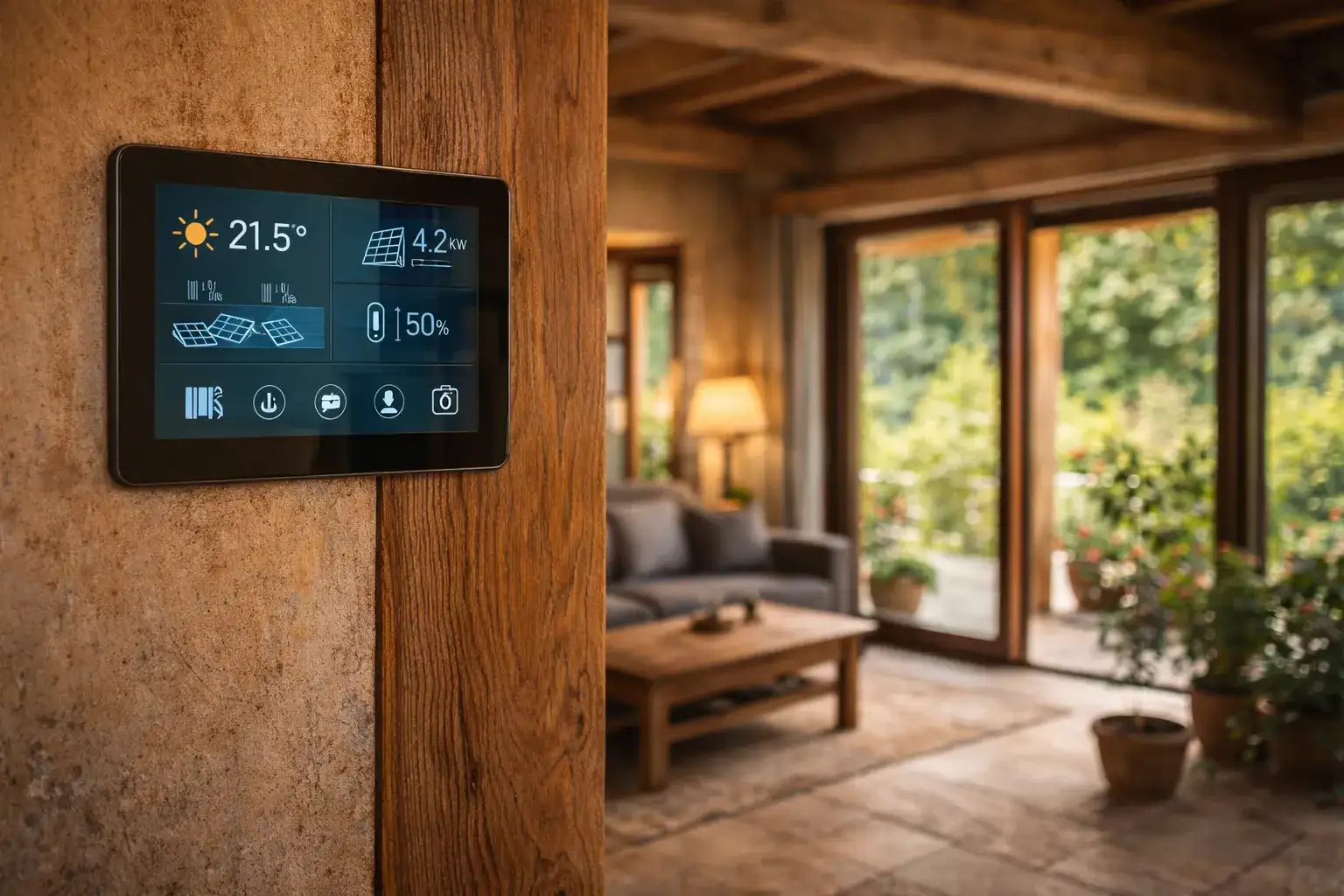 Panel de control domótico en vivienda rural sostenible con sensores energéticos