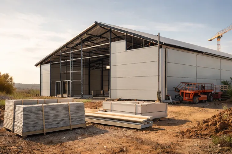 Nave agrícola modular en construcción con panel sándwich, una solución eficiente para reducir costes